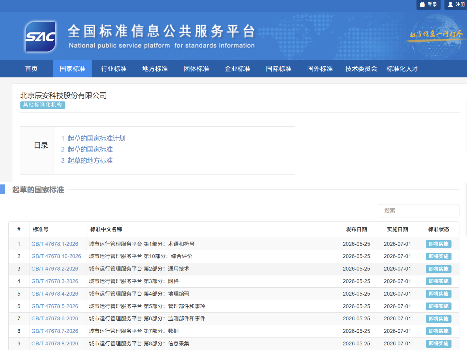 参编9项国标！辰安科技作为核心参编单位，研制《城市运行管理服务平台》9项国家标准